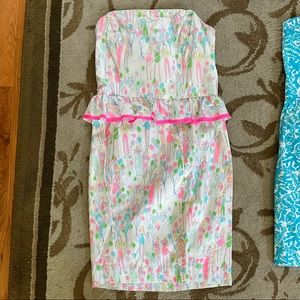Strapless Lily Pulitzer Dress in party pattern